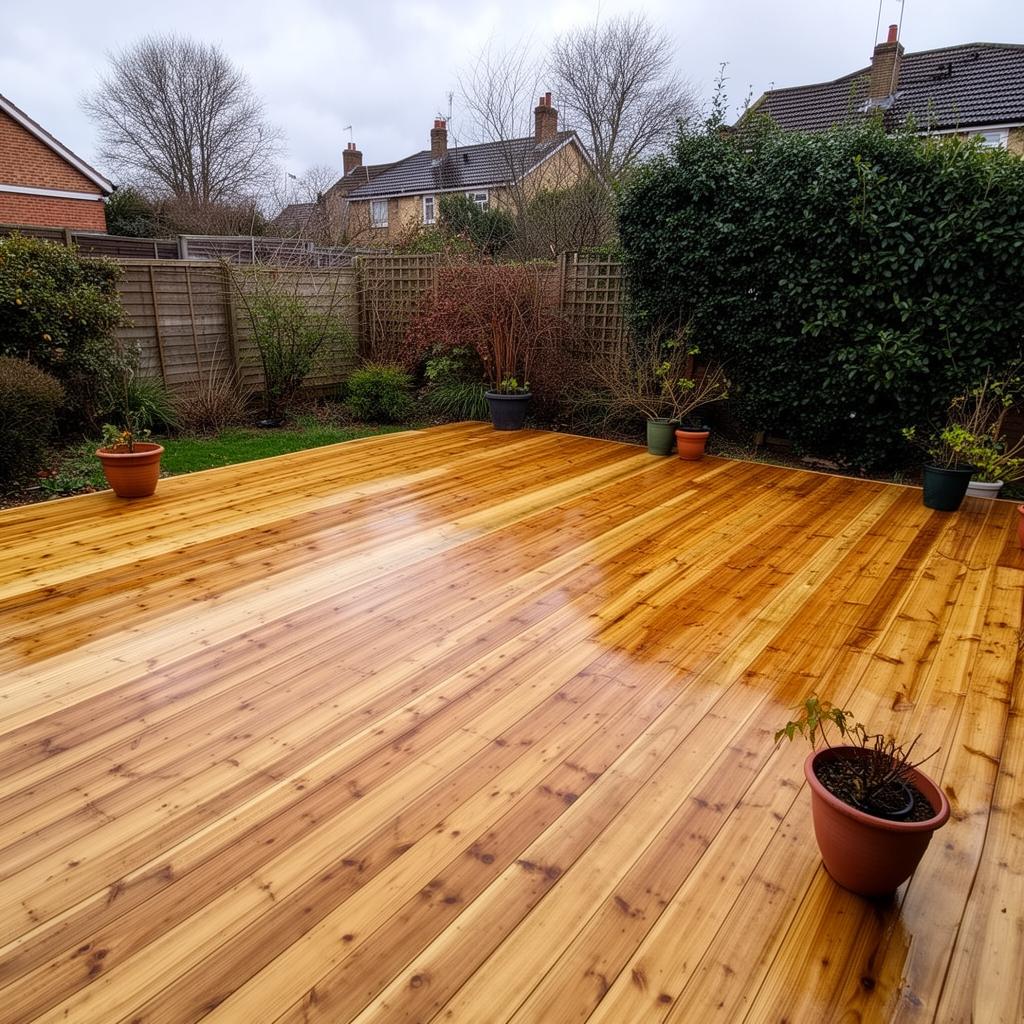 Professional decking cleaning restoring timber decking at an Ayrshire property