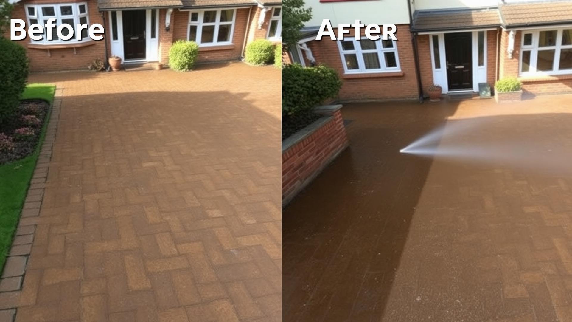 Professional pressure washing services for driveways and patios in Ayrshire